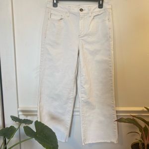 White, wide leg crop jeans